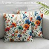 PHYHOO Short Plush Pillow Covers Colorful Floral Square Pillow Case for Bedroom, Sofa, Car Decoration Both Sides