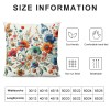 PHYHOO Short Plush Pillow Covers Colorful Floral Square Pillow Case for Bedroom, Sofa, Car Decoration Both Sides