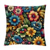 PHYHOO Short Plush Pillow Covers Colorful Floral Square Pillow Case for Bedroom, Sofa, Car Decoration Both Sides