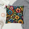 PHYHOO Short Plush Pillow Covers Colorful Floral Square Pillow Case for Bedroom, Sofa, Car Decoration Both Sides