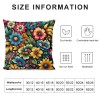 PHYHOO Short Plush Pillow Covers Colorful Floral Square Pillow Case for Bedroom, Sofa, Car Decoration Both Sides